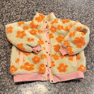 Floral Kids Jacket - pastel green and Orange